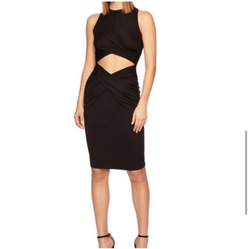 Susana Monaco Black Wrap Front Cutout Dress NWT XL